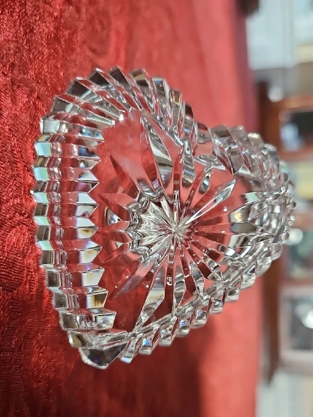Vintage Waterford Crystal Heart Shaped Ring Holder Dish - Signed - Stunning